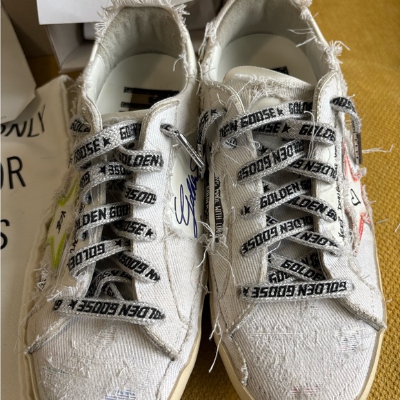 Golden Goose White and Green Star Sneakers - Picture 4 of 13